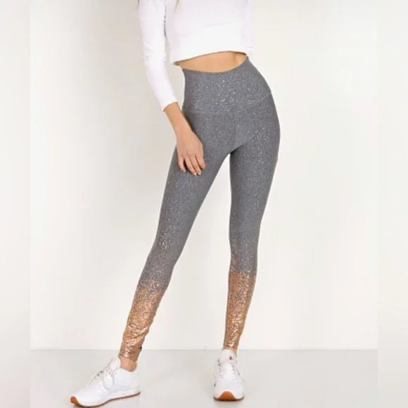 Beyond Yoga Alloy Ombre Sparkle High Waisted Midi Legging - Picture 1 of 14